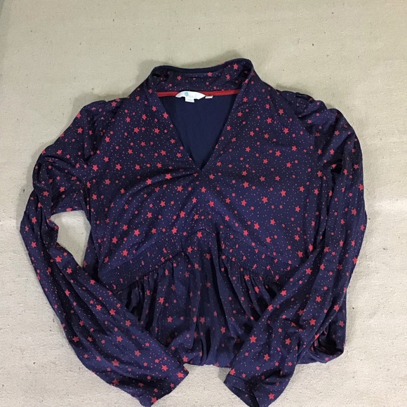 Boden ”Betty “  Star detail Jersey V-neck Long Sleeve Tunic  Women Size 6R - Picture 2 of 8